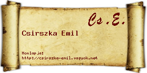 Csirszka Emil névjegykártya