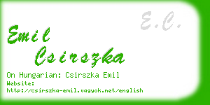 emil csirszka business card